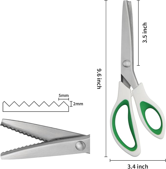 Fri4Free Pinking Shears, Professional Dressmaking Sharp Comfort Grips Scrapbook - Image 2
