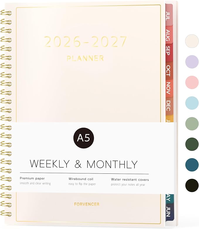 Forvencer Academic Planner 2026-2027, Weekly & Monthly Calendar Planner by Forvencer