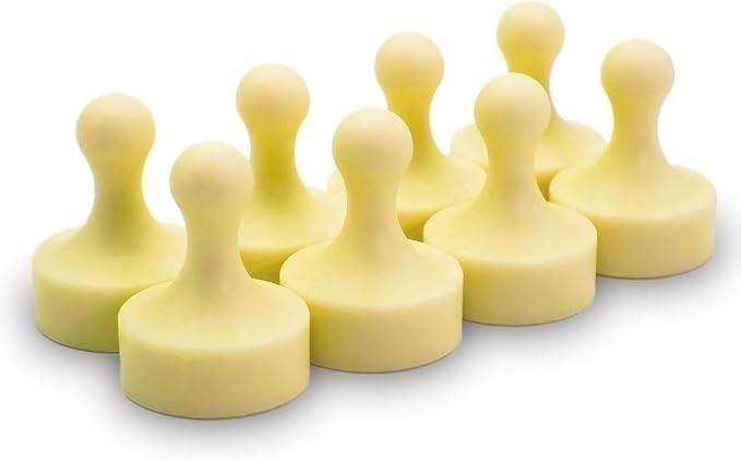 GLASSBOARD STUDIO Powerful Neodymium Magnets, Pawn-Shaped - Strong Fridge/Refrigerator and Whiteboard Magnet, Ideal for Office, Kitchen, Crafts - Rare Earth, Heavy Duty (8, Lemonade Yellow)-DeskLoop Office