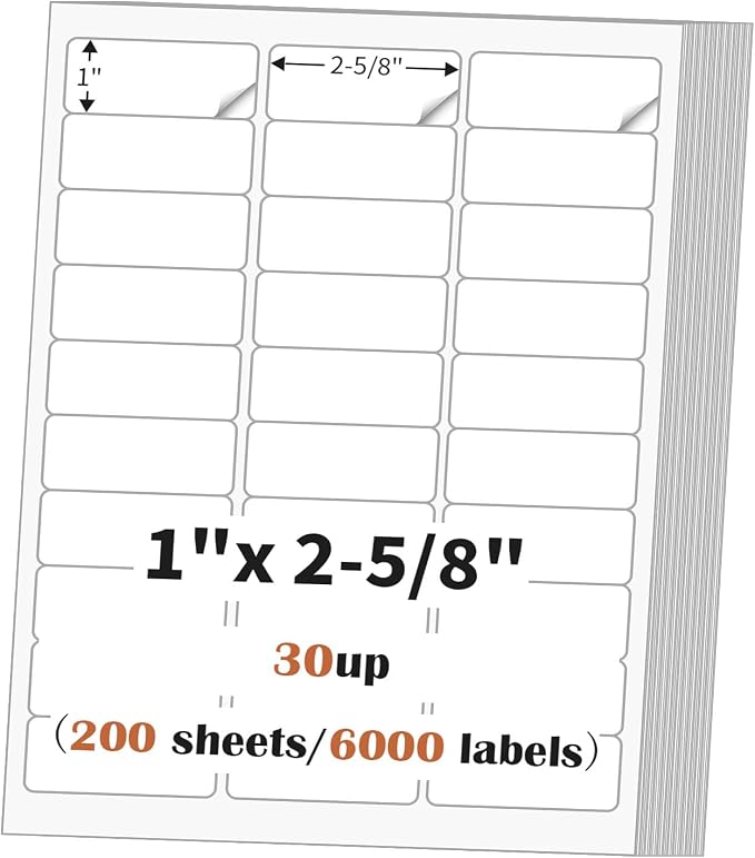 1" x 2 5/8" Address Labels Sticker Paper by MultiLabel