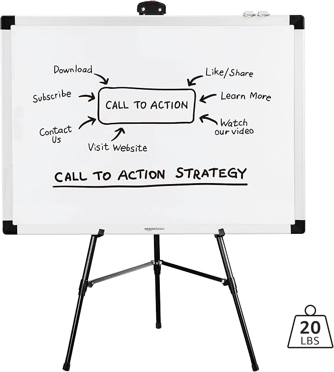 Amazon Basics High Boardroom Aluminum Flipchart Whiteboard and Display Easel - Image 6