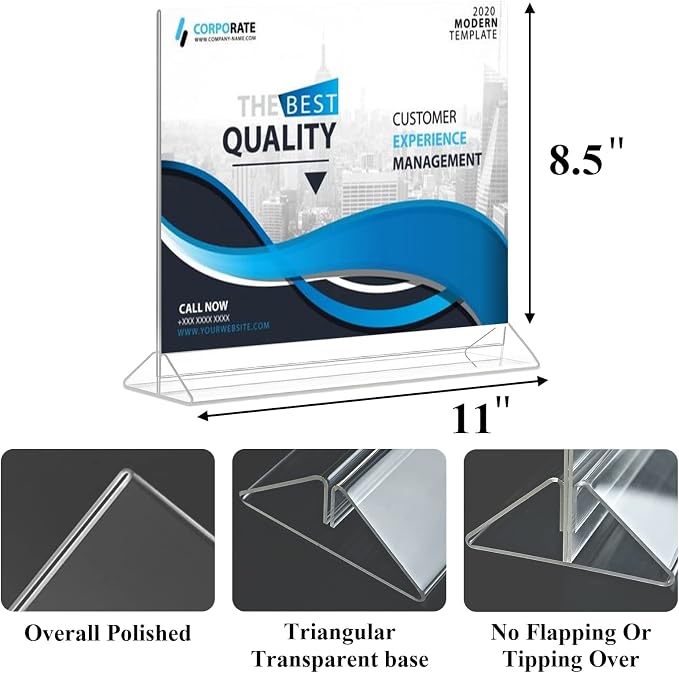 Horizontal Acrylic Sign Holder 8.5 x 11 - Image 3