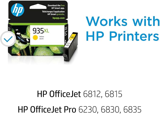 HP 935XL Yellow High-yield Ink Cartridge | Works with HP OfficeJet 6810; OfficeJet Pro 6230, 6830 Series | C2P26AN-DeskLoop Office