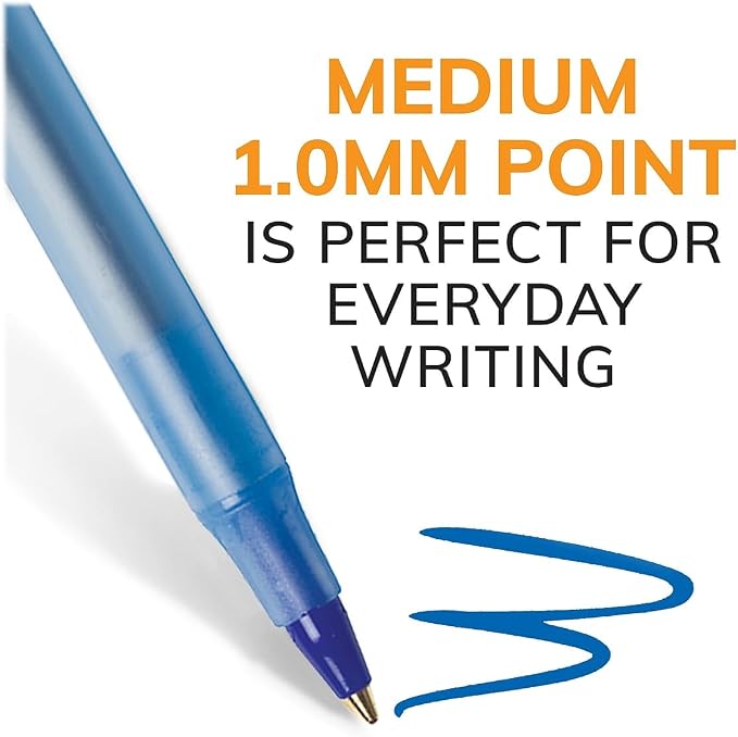 BIC Round Stic Xtra Life Blue Ballpoint Pens, Medium Point, 500-Count Pack of - Image 3