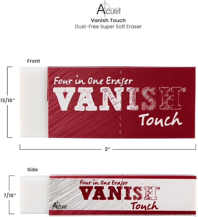 Acurit Vanish Touch Artist Eraser, Latex-Free, 24 Pack - Image 2