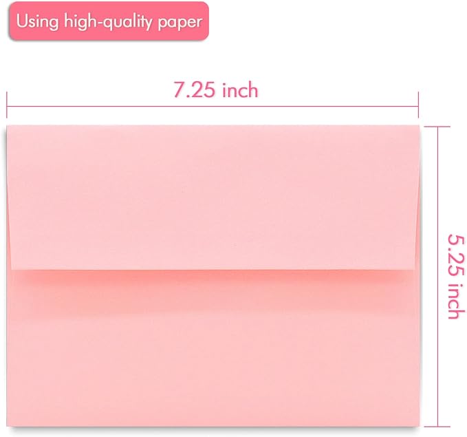 100 Pack A7 Pink Pastel Invitation 5x7 Envelopes - Image 3