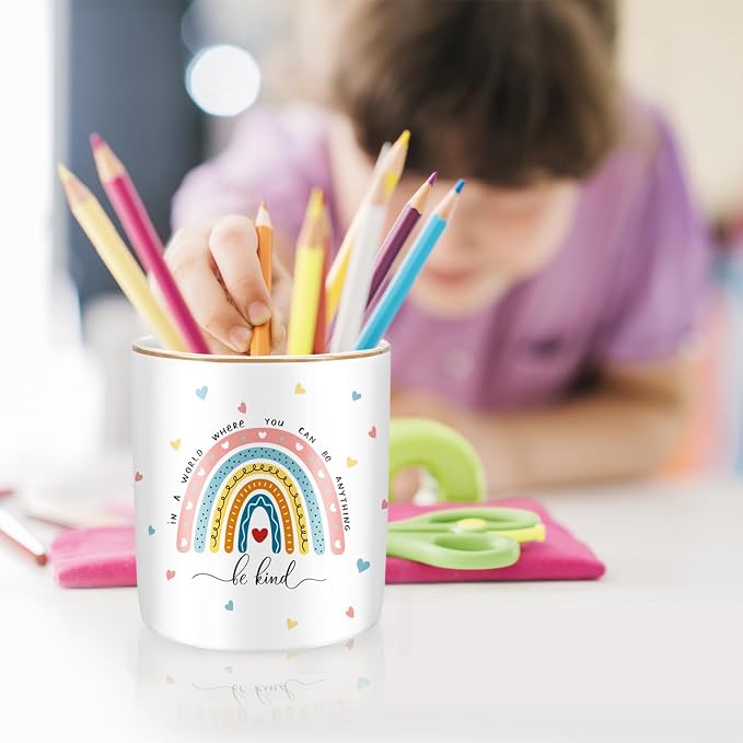 Pen Holder, Ceramic Durable Pencil Cup - Image 2