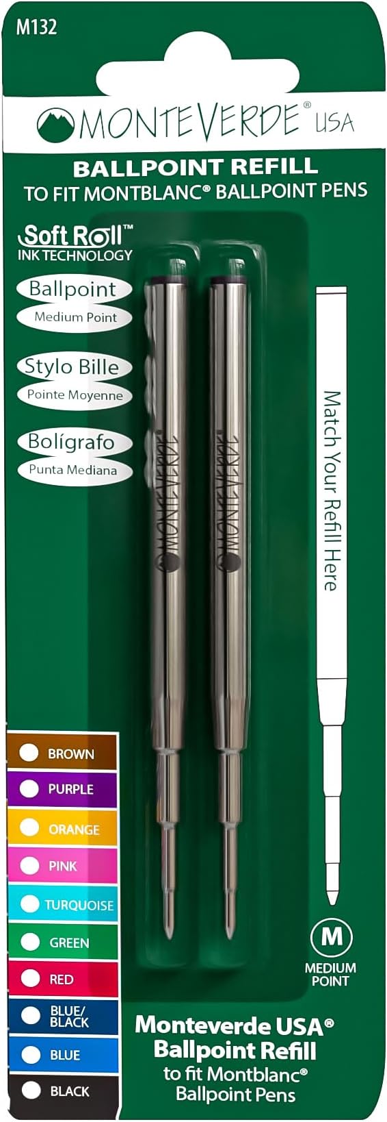Monteverde USA Capless Ceramic Gel Refills to Fit Montblanc Ballpoint Pens by Monteverde