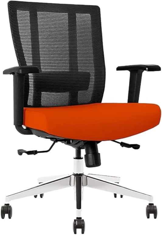 Ergonomic Office Chair - Breathable Mesh Back with Adjustable Lumbar Support, 3D Armrests, Tilt Function, and 360° Swivel Wheels - Perfect for Home Office or Conference Room - Stylish Tangerine Design-DeskLoop Office