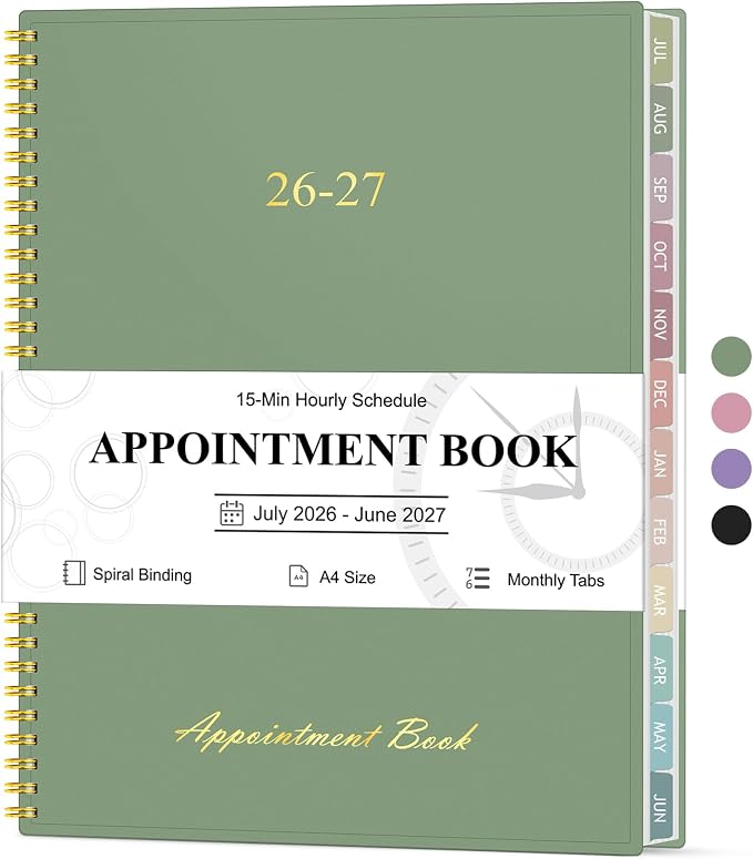Appointment Book 2026-2027, Hourly Planner from July 2026 to June 2027 by Billtigif