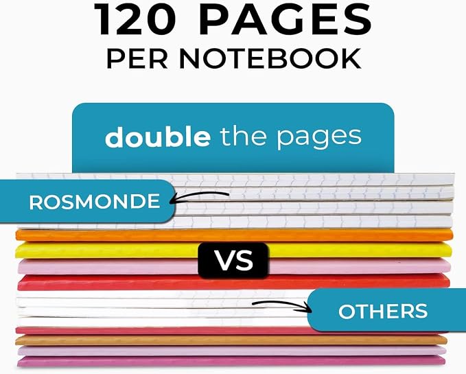 Rosmonde 50 Pack A5 Kraft Notebook, 120 Pages Thick Notebook, Long Lasting - Image 2