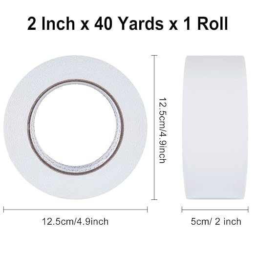 LELADY Double Sided Tape 2 Inch x 40 Yards- 1 Roll Double-Sided Adhesive Sticky - Image 2