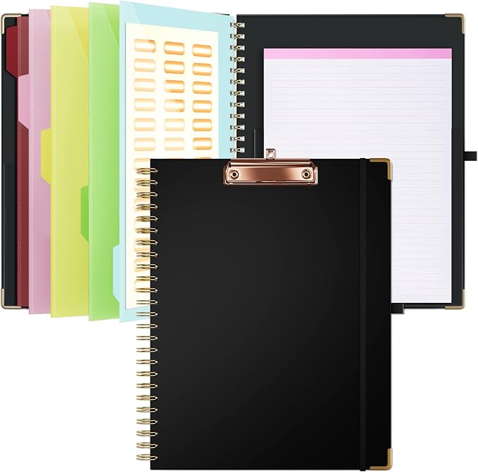 Ospelelf Clipboard with Storage 8.5 X 11，Padfolio Organizer, Spiral Portfolio by OspelelfOfficeSupplies