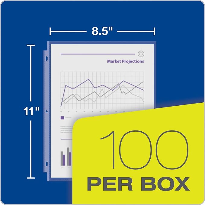 Oxford Sheet Protectors, 100 Pack, Letter Size, Heavy Duty Clear Sheet - Image 4