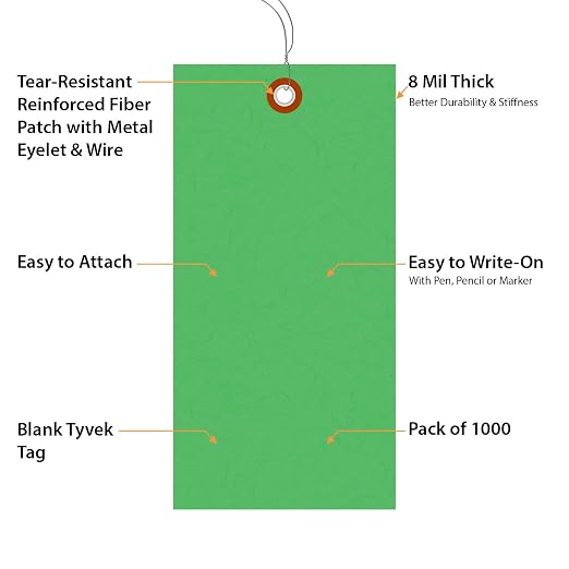 SmartSign 6.25 x 3.125 inch “Green” Blank Tyvek Shipping Tags - Image 4
