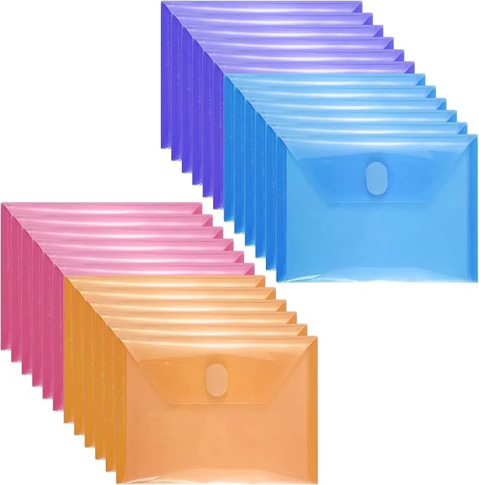 Anseal 24 Pack 5 x 7 Coupon Receipt Check Holder, Small Plastic Envelope by Anseal