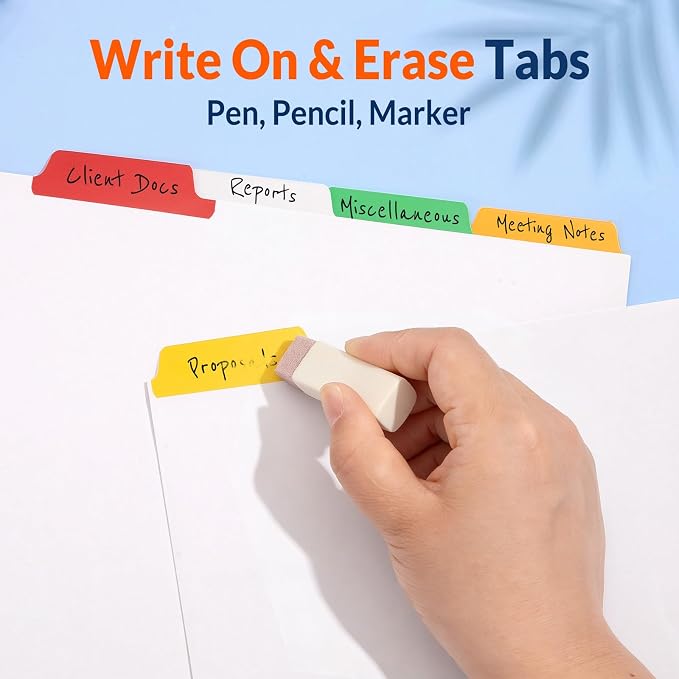 SUNEE Binder Dividers with Colorful Write On & Erase Tabs - Image 2