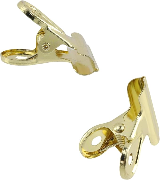 Xiaoyztan Mini Clips, 30mm Wide Gold Bulldog Clips Paper Clip Binder Bull Clip - Image 4