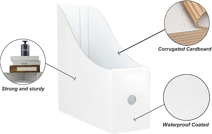 Limitliho 24 Pack Cardboard Magazine Holder, Magazine File Holder - Image 4
