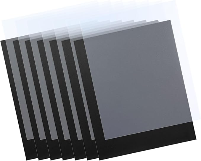 HOUYEE 100 Pack Binding Covers Set, 8.5x11 Inches, Including 50 Pcs 8 Mil Clear Binding Covers, 50 Pcs 12 Mil Black Sand Plastic-DeskLoop Office
