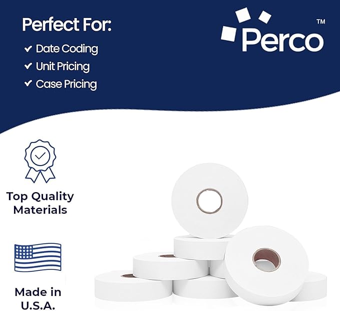 White Pricing Labels for Monarch 1136 Price Gun – Case of 8 Sleeves, 64 Rolls Value Pack - 112,000 Price Marking Labels – with Ink Rolls Included