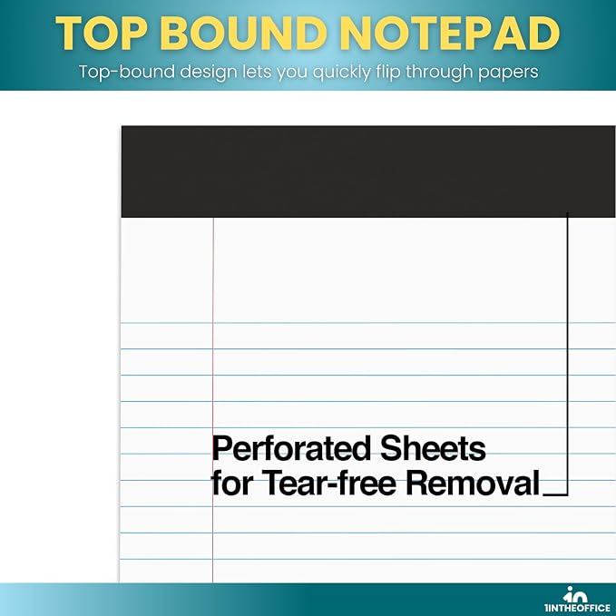 1InTheOffice Writing Pads 8.5 x 11, Wide Ruled Note Pads, Letter Size Writing - Image 4