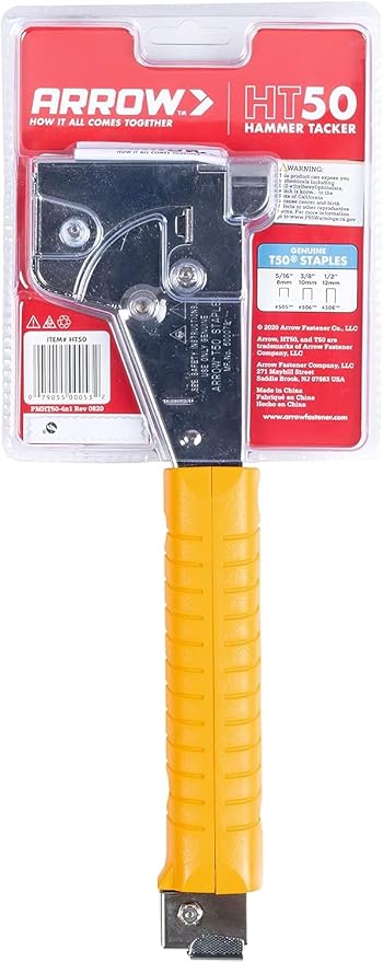 Arrow HT50 Heavy Duty Hammer Tacker, Chromed-Steel Manual Stapler - Image 9