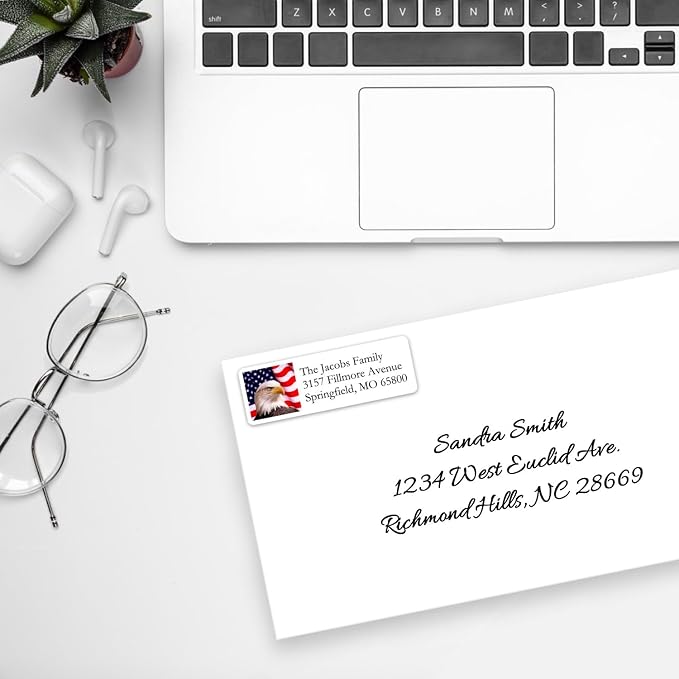Return Address Labels American USA Flag & Eagle - Image 3