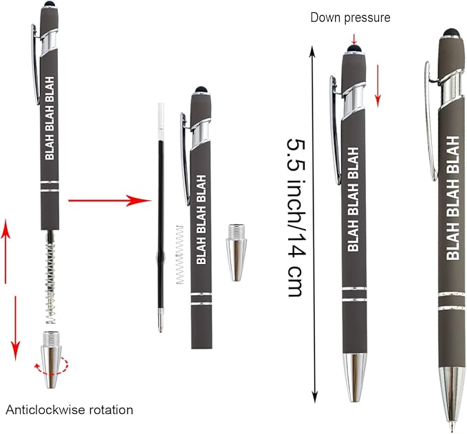 PASISIBICK 12 Pieces Funny Sarcastic Ballpoint Pens, Office Snarky Touch Screen - Image 4