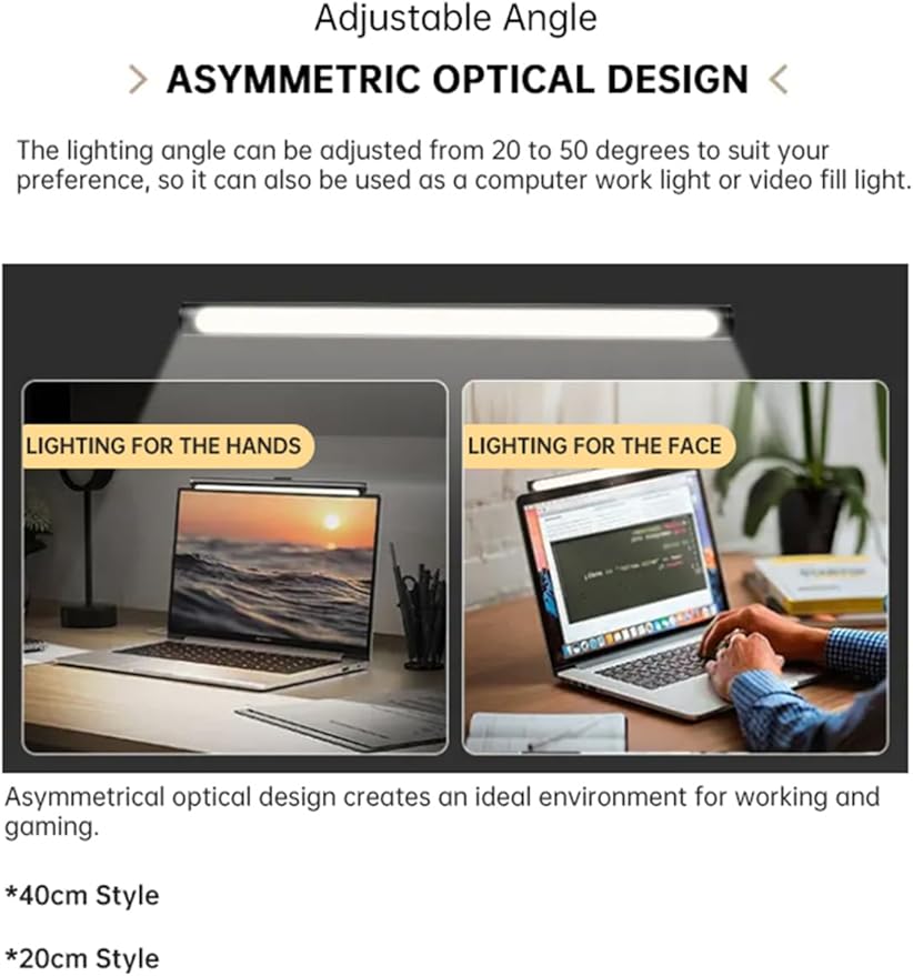 Computer Light with Clamp, Desk Lamp, Lamps for Office, 5500K Ultra Bright Adjustable Dimming, Desk Lights for Computer, Outdoor use.-DeskLoop Office