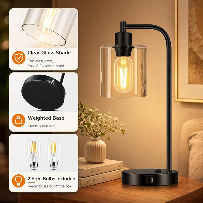 Set of 2 Industrial Touch Control Table Lamps - Image 5