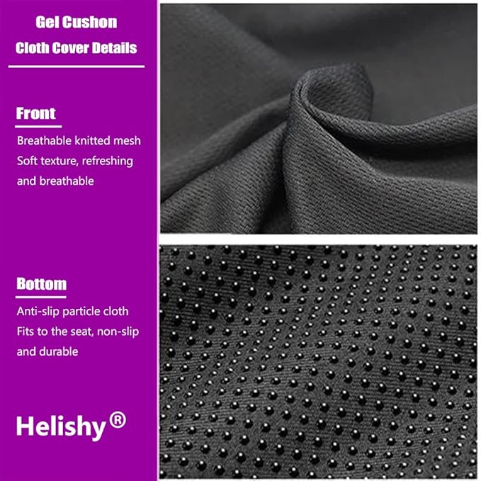 Gel Seat Cushion, Egg Seat Cushion for Tailbone, Back, Sciatica Pain Relief - Gel Enhanced Chair Pads with Non-Slip Cover for Office Home Chair Car Seat Wheelchair (Extra Thick, Violet)-DeskLoop Office