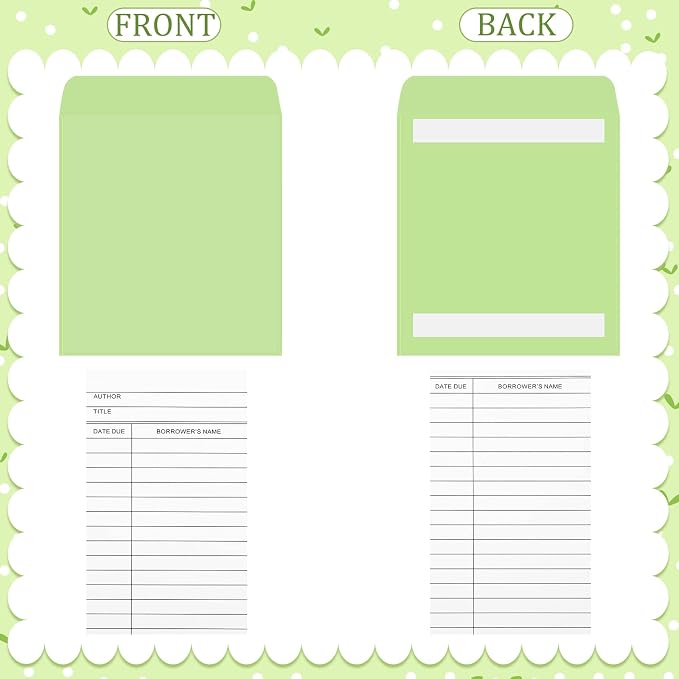 200 Pcs Library Pocket Envelopes and Books Cards Include 100 Self Adhesive - Image 5