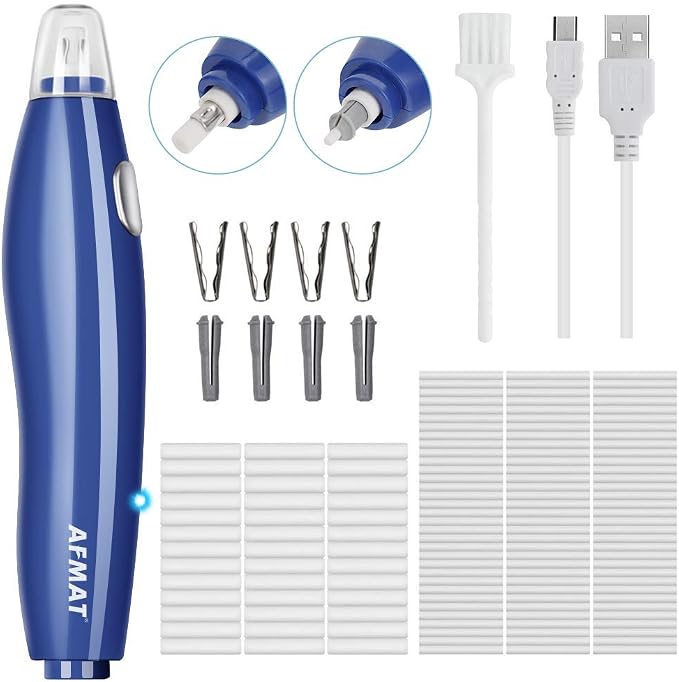 Electric Eraser, 140 Eraser Refills, Electric Pencil Eraser Rechargeable by AFMAT