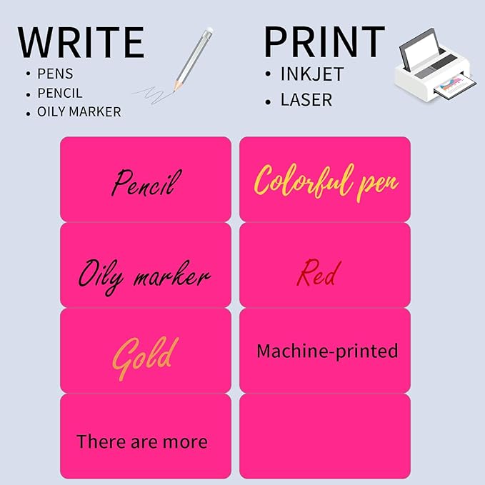 STARLIBOO Shipping Labels Stickers, 2"×4" Printable Fluorescent Mailing Labels for Laser/Inkjet Printing- Matte, Permanent Adhesive Sticker (Fluorescent Pink)-DeskLoop Office