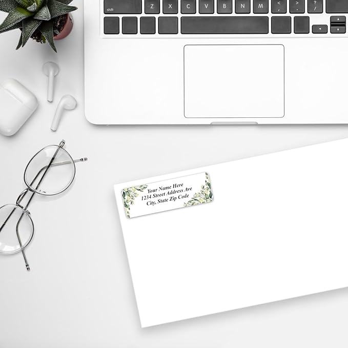 Personalized Return Address Labels Corner Leaves - Image 2