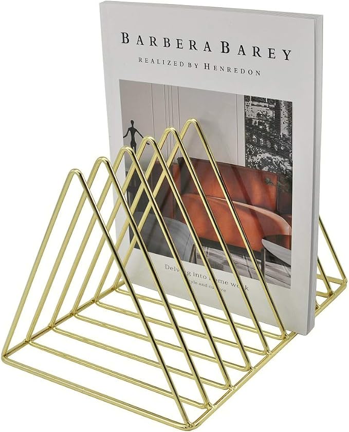 EASEPRES 9 Slot Magazine Rack Book Record Holder, Desktop Iron Storage Rack - Image 5
