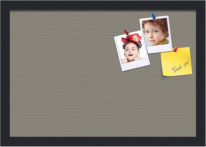 PinPix 19x13 Inch Cork Bulletin Board. This Decorative Framed Pin Board Comes with Pewter Design and a Satin Black Frame. Ideal for Home Office Decor or Message Board (PinPix-1812)-DeskLoop Office