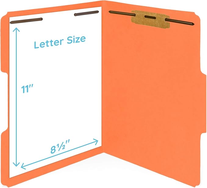 50 Orange Fastener File Folders - Image 6
