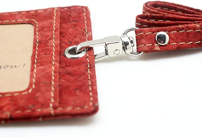 Cork Badge Holder, Boshiho Vertical Style Eco-Friendly Natural Cork Name ID - Image 5