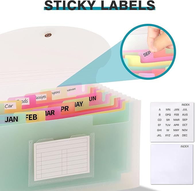 H4D Check Size 13 Pocket Expanding File Folder, Accordion File Organizer Wallet - Image 3