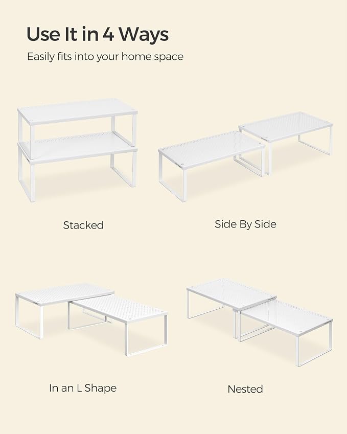 SONGMICS Spice Racks, Countertop Organizers, Shelf Risers, Expandable - Image 7