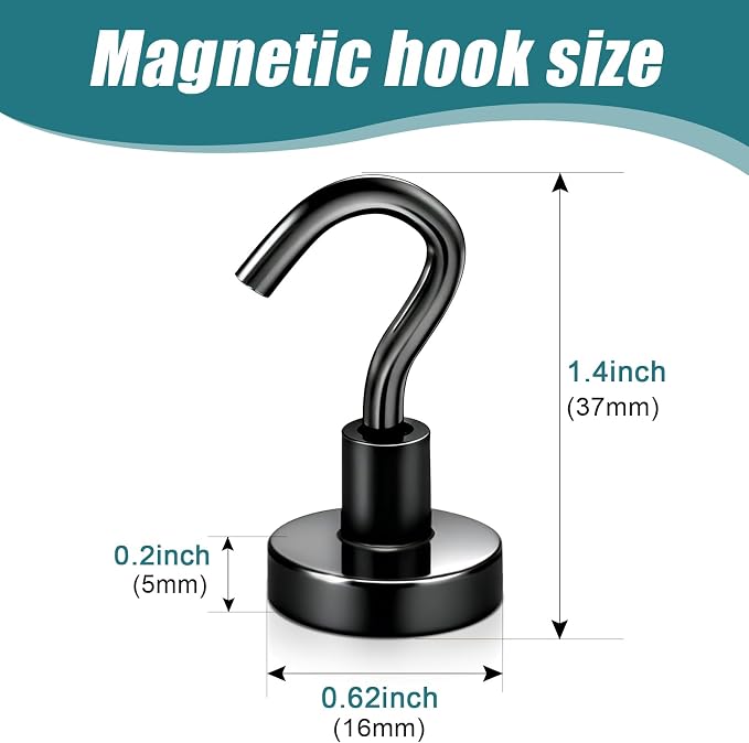MAGXCENE 50 Pack Magnetic Hooks Heavy Duty, Strong Magnet Hooks - Image 3