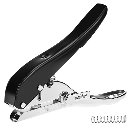 QWORK Hole Punch Single, 3/8" Heavy Duty Paper Punch Hand Held by QWORK