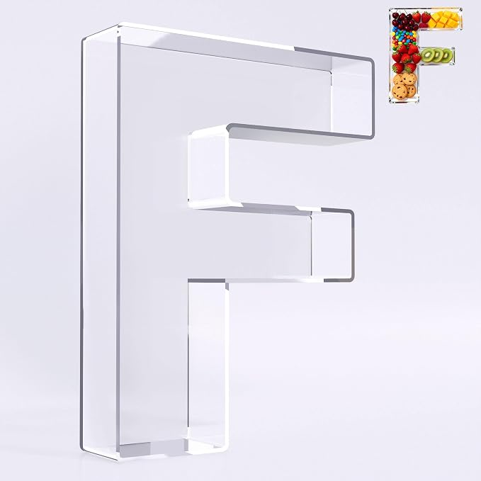 Ledido 10’’ Acrylic Letter Charcuterie Board Box, Reusable Fillable Serving Tray by Ledido