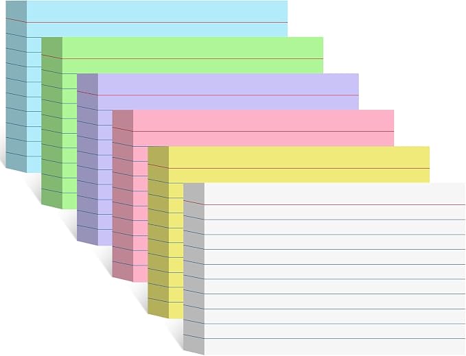 Colored Index Cards 4x6 Inch Flash Cards Heavyweight Lined Flashcards Note Cards by YAGUAO