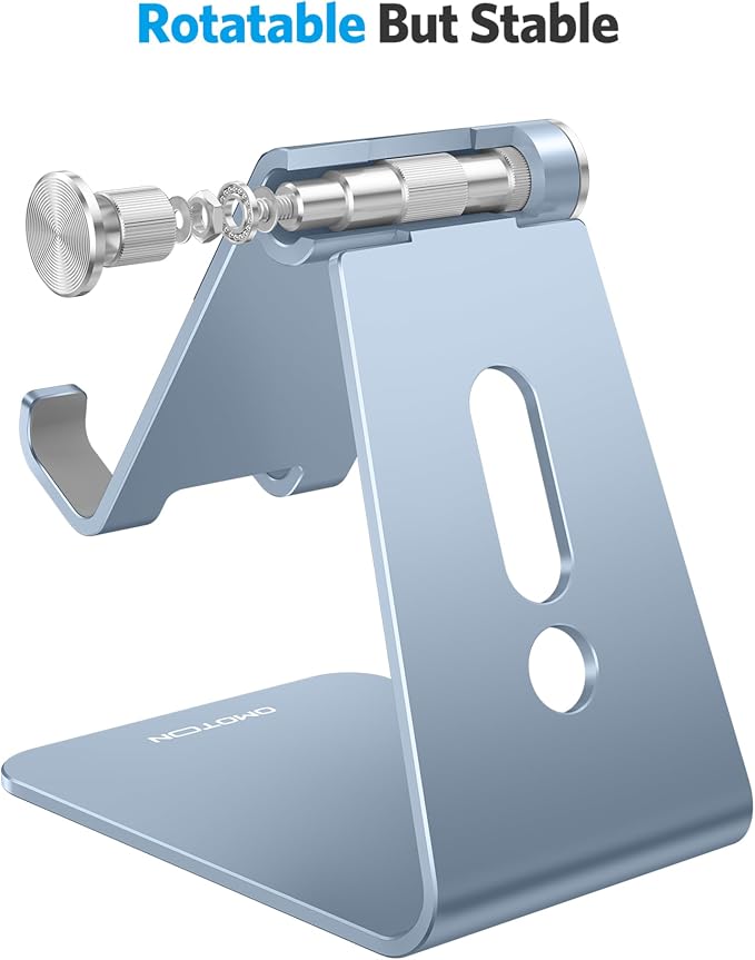 OMOTON Adjustable Cell Phone Stand, Aluminum Desktop Cellphone Stand - Image 7