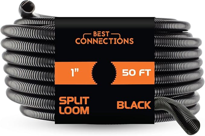 BEST CONNECTIONS Split Wire Loom Flex-Guard Convoluted Tubing Protective Split by BESTCONNECTIONS