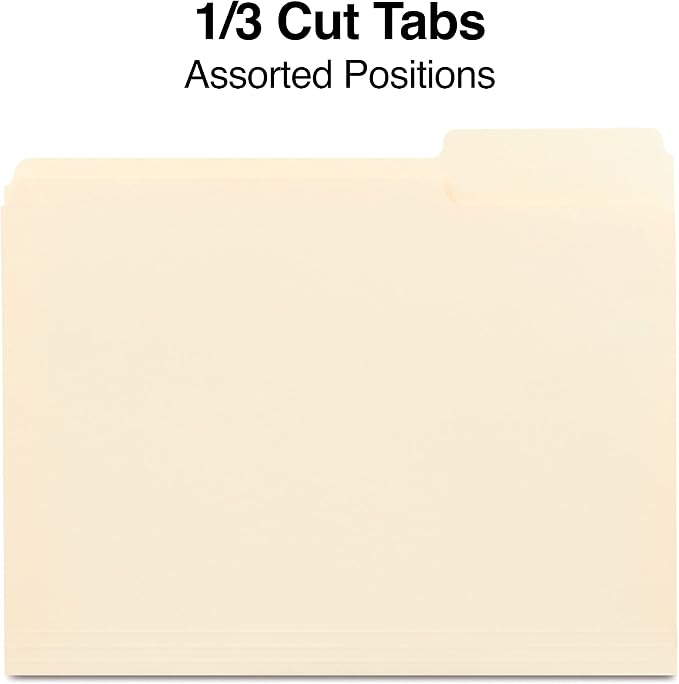 Staples File Folder, Letter Size, 1/3‑Cut Tab, Durable Paper Stock, 200/Carton - Image 3