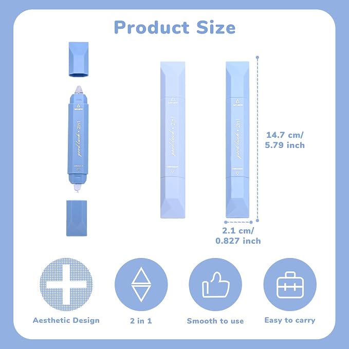 Temiary 4 Pcs 2 in 1 White Correction Tape and Double Sided Roller Set - Image 2